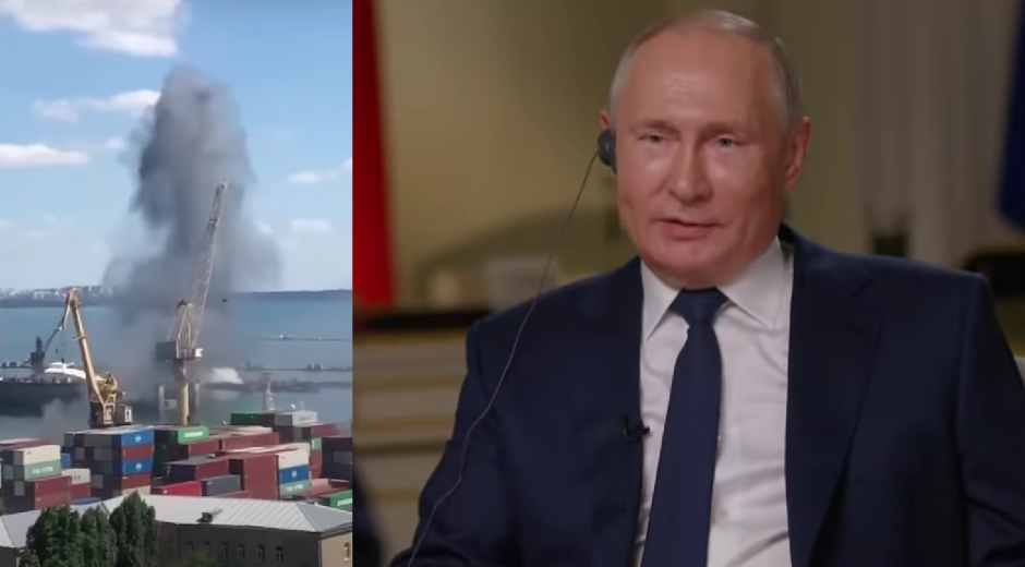 Fotografija napada: YouTube The Guardian/Screenshot Vladimir Putin: YouTube NBC News